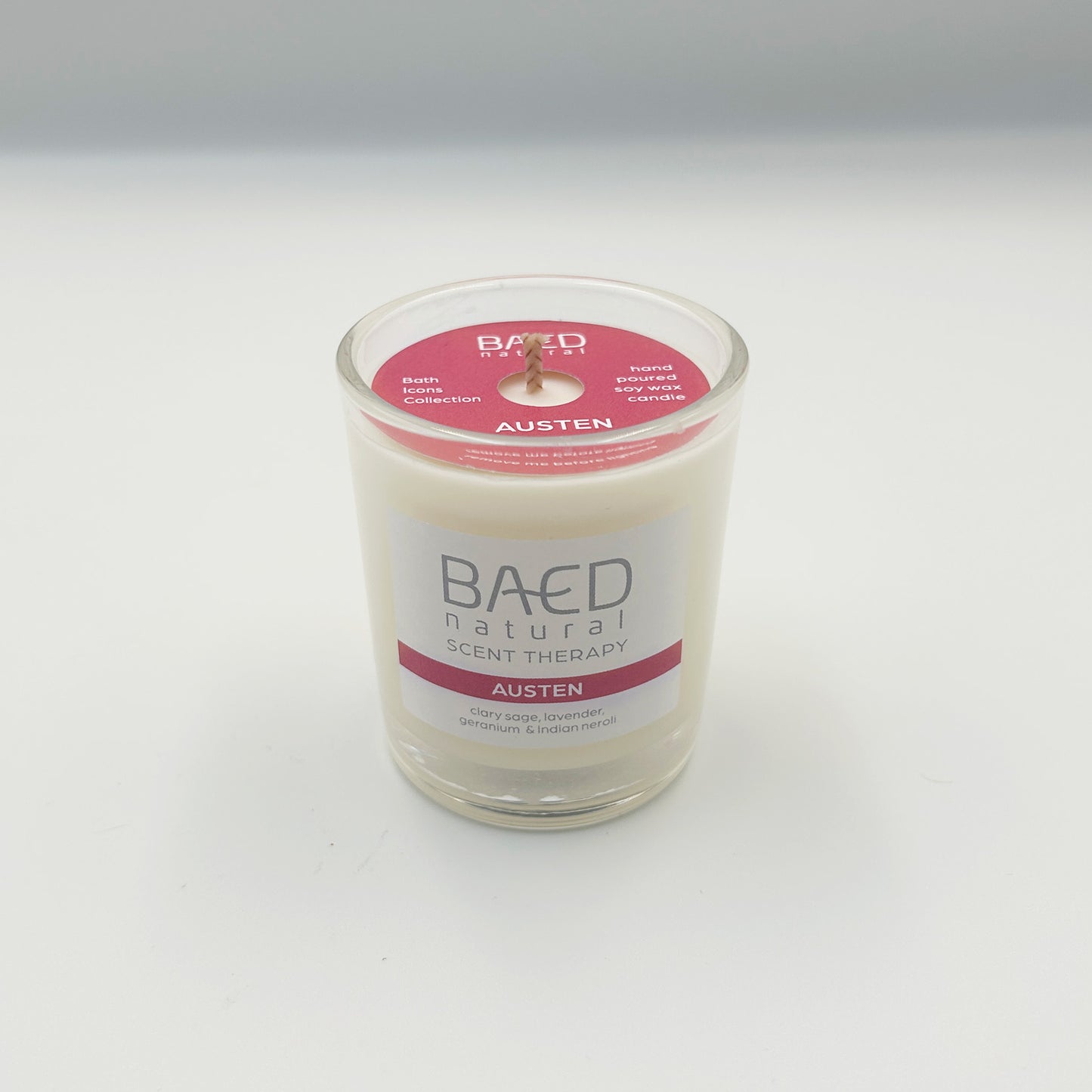 austen soy wax votive candle front glass